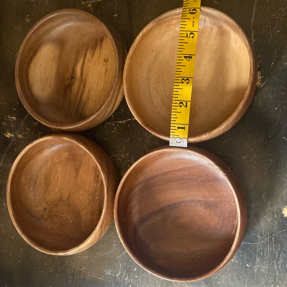 Wooden salad bowls